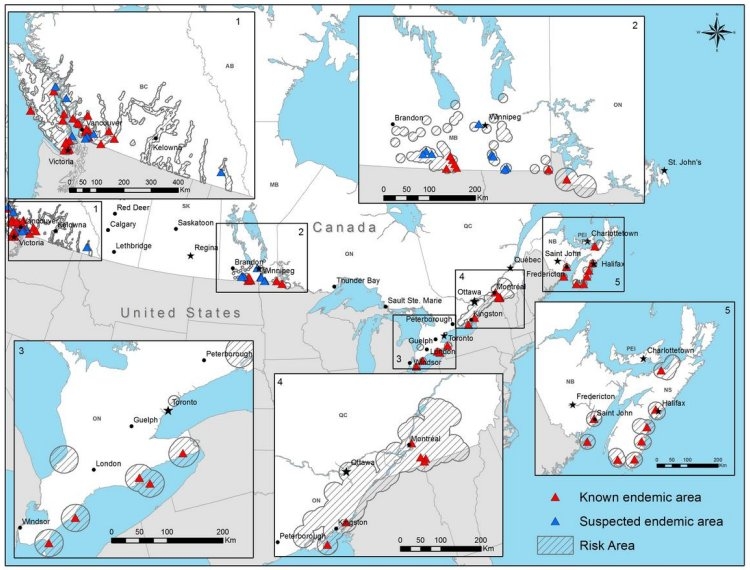 lyme disease risk areas canada