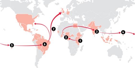 Zika virus in the world